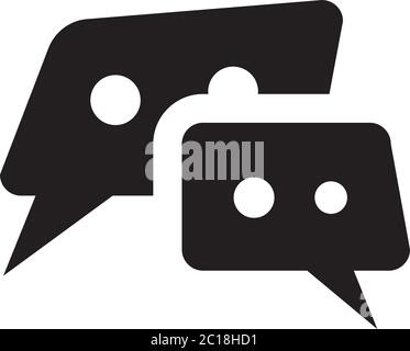 Speech Bubble Icon In Flat Style Vector For Apps, UI, Websites. Black Icon Vector Illustration. Stock Vector