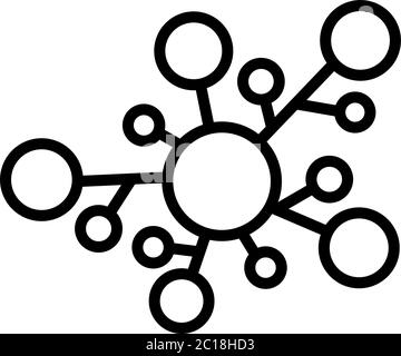 Chemical Bond Line Icon In Flat Style Vector. Black Molecule Icon Vector Illustration Stock Vector