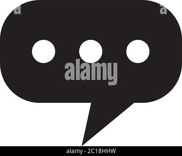 Speech Bubble Icon In Flat Style Vector For Apps, UI, Websites. Black Icon Vector Illustration. Stock Vector
