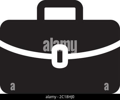 Briefcase Icon In Flat Style Vector For Apps, UI, Websites. Black Icon Vector Illustration. Stock Vector