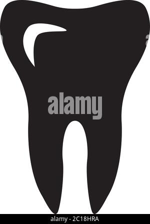 Tooth Icon In Flat Style Vector Icon For Apps, UI, Websites. Dental Black Icon Vector Illustration. Stock Vector