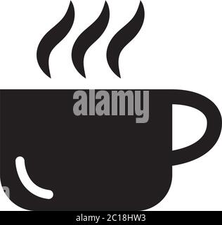 Coffee Cup Icon In Flat Style Vector Icon For Apps, UI, Websites. Black Icon Vector Illustration. Stock Vector