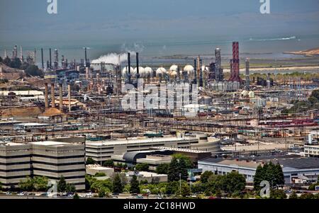 Oil refinery near Point Richmond California Stock Photo