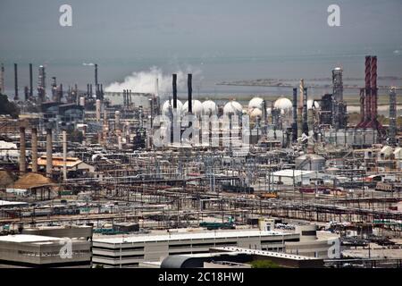 Oil refinery near Point Richmond California Stock Photo