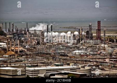 Oil refinery near Point Richmond California Stock Photo