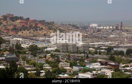 Oil refinery near Point Richmond California Stock Photo