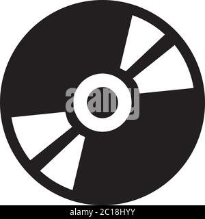 DVD or CD Icon In Flat Style Vector Icon For Apps, UI, Websites. Black Icon Vector Illustration. Stock Vector