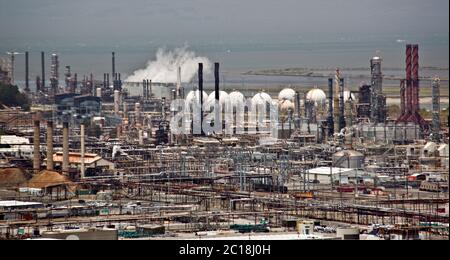 Oil refinery near Point Richmond California Stock Photo