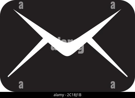 Email Icon In Flat Style Vector For App, UI, Websites. Black Icon Vector Illustration. Stock Vector