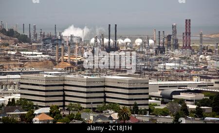 Oil refinery near Point Richmond California Stock Photo