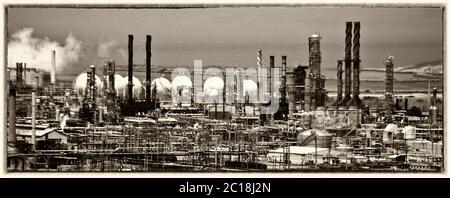 Oil refinery near Point Richmond California Stock Photo