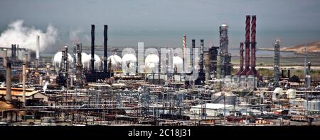 Oil refinery near Point Richmond California Stock Photo