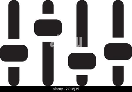 Equalizer Icon In Flat Style Vector For App, UI, Websites. Black Icon Vector Illustration. Stock Vector
