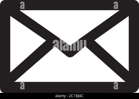 Email Icon In Flat Style Vector For App, UI, Websites. Black Icon Vector Illustration. Stock Vector