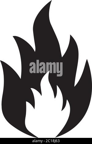Fire Icon In Flat Style Vector For App, UI, Websites. Black Icon Vector Illustration. Stock Vector