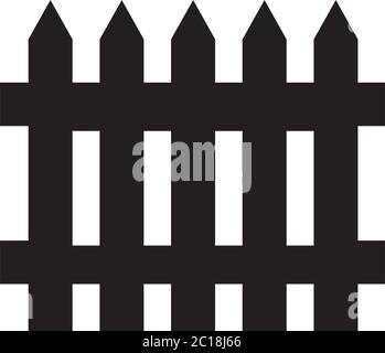 Fence Icon In Flat Style Vector For Apps, UI, Websites. Black Icon Vector Illustration. Stock Vector
