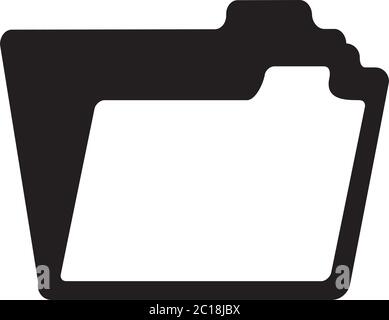 Folder Icon In Flat Style Vector For App, UI, Websites. Black Icon Vector Illustration. Stock Vector