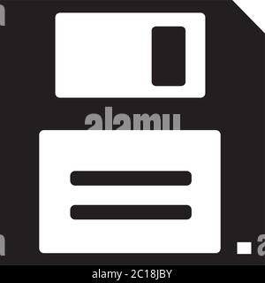 Floppy Disc Icon In Flat Style Vector For App, UI, Websites. Black Icon Vector Illustration. Stock Vector