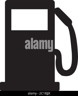 Gas Station Icon In Flat Style Vector For App, UI, Websites. Black Icon Vector Illustration. Stock Vector