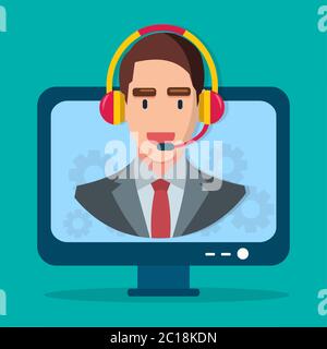 online support customer service vector illustration symbol Stock Vector