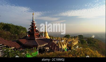 Landscape to Mandalay from hill, Myanmar Stock Photo