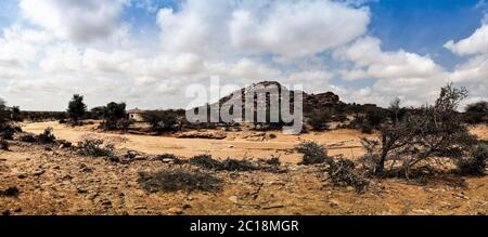 Cave paintings Laas Geel rock exterior, Hargeisa, Somalia Stock Photo