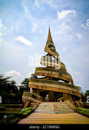 Exterior view to the Reunification Monument, Yaounde, Cameroon Stock Photo