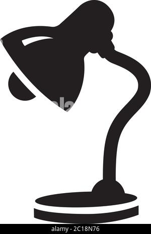 Table Lamp Icon In Flat Style Vector For Apps, UI, Websites. Black Icon Vector Illustration. Stock Vector