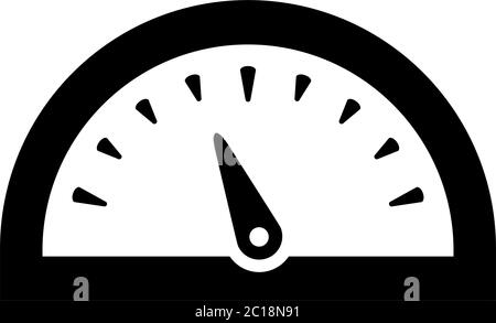 Speedometer Icon In Flat Style Vector For Apps, UI, Websites. Black Icon Vector Illustration. Stock Vector