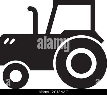 Tractor Icon In Flat Style Vector For Apps, UI, Websites. Black Icon Vector Illustration. Stock Vector