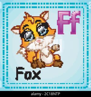 Vector illustration of  Animals alphabet: F is for Fox Stock Vector