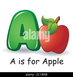 Flashcard letter A is for apple Stock Vector Image & Art - Alamy