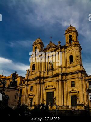 Saint Francis of Assisi at the Immaculate church, Catania, Sicily, Italy Stock Photo