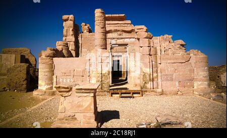 Ruins of Deir el-Haggar temple, Kharga oasis, Egypt Stock Photo