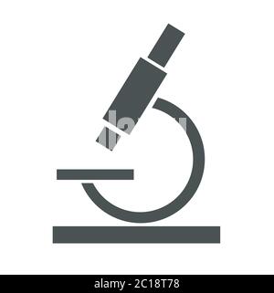 Black microscope icon on a white background Stock Vector
