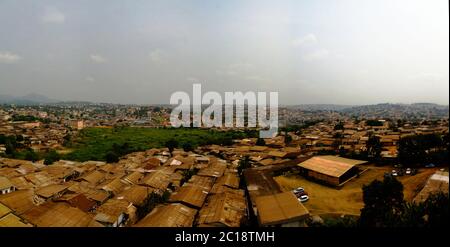 Aerial cityscape view to Yaounde, capital of Cameroon Stock Photo