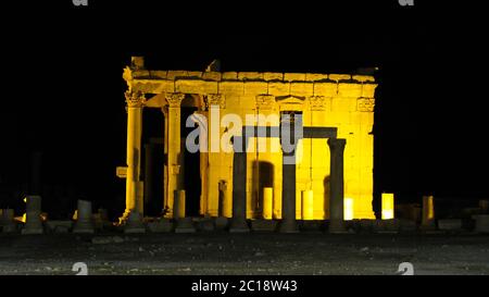 Ruins of Baalshamin temnle in Palmyra ancient city, destroyed now, Syria Stock Photo