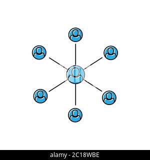 Network flat icon. Design template vector Stock Vector