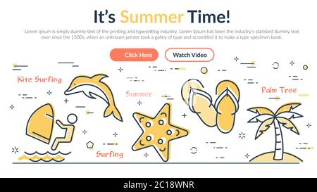 Colorful web design for summertime theme Stock Vector