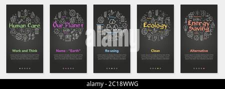 Vertical banners ecology and alternative energy sources - 04 Stock Vector