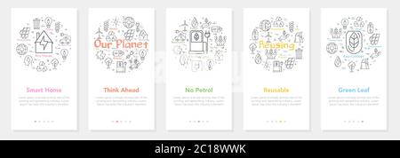 Vertical banners ecology and alternative energy sources - 10 Stock Vector