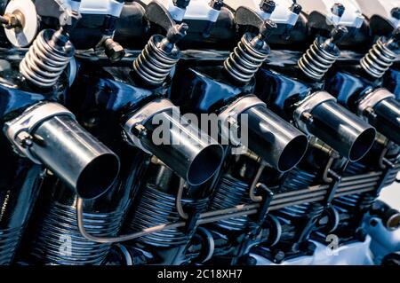Close up shot of car engine Stock Photo