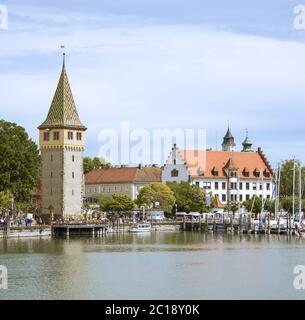 Lindauer port with Mangturm Stock Photo