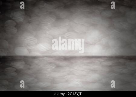 Grey Bokeh Background Simulating Stage or Two Levels Stock Photo