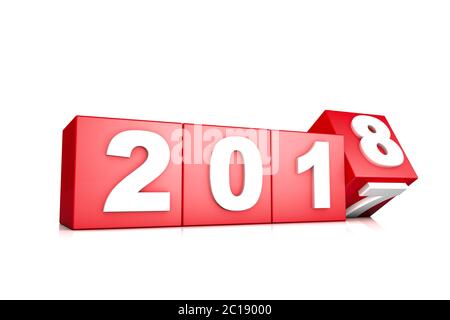 3d illustration happy new year 2018 Stock Photo