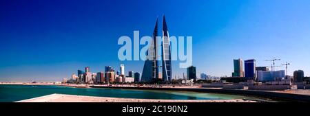 panorama cityscape view to Manama city, Bahrain Stock Photo