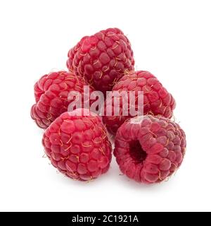 Raspberries isolated on white background Stock Photo