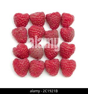 Raspberries isolated on white background Stock Photo