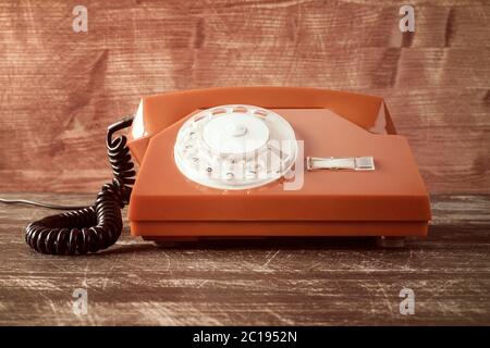 An old telephon with rotary dial Stock Photo