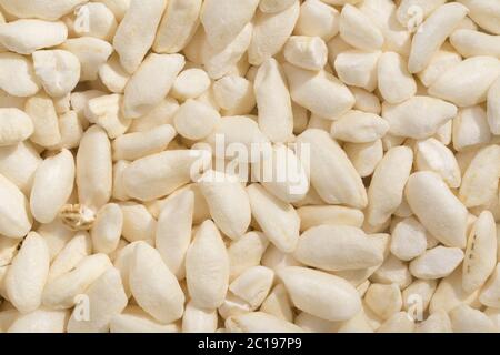 Closeup view and pattern of some puffed rice Stock Photo